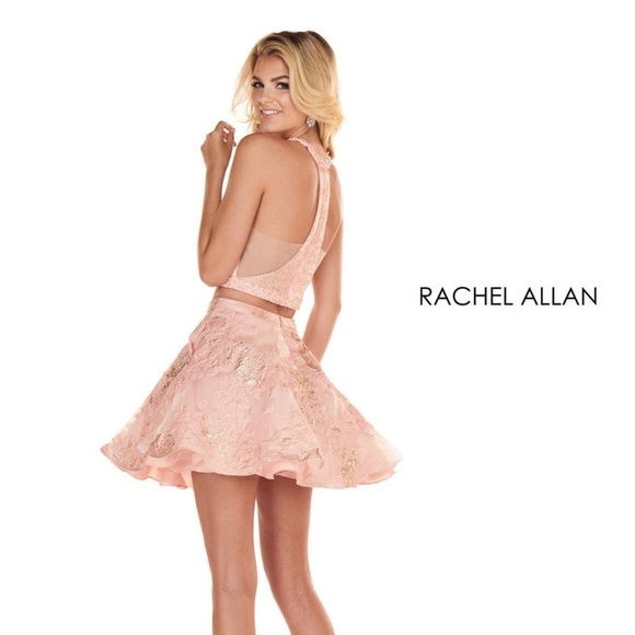 Rachel Allan Perfect Angels Two Piece Prom Homecoming Quinceañera Pink Set - Picture 2 of 16